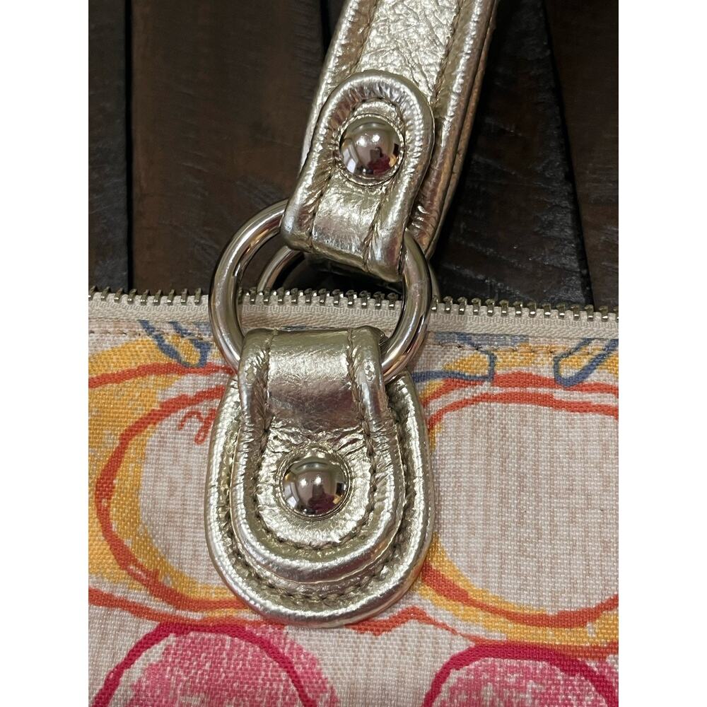 Coach Poppy Dream C Tote Multicolor with Gold Metallic Leather Trim Y2K - Picture 9 of 16